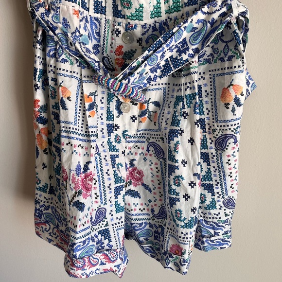 Farm Rio NWT Women's Romantic Bandanas Off-White Romper Size XL - Picture 4 of 14